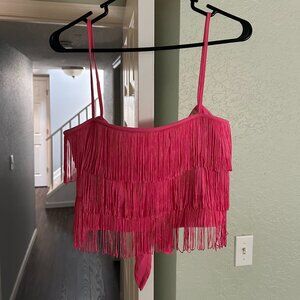 Altar'd State Pink Shania Fringe Top